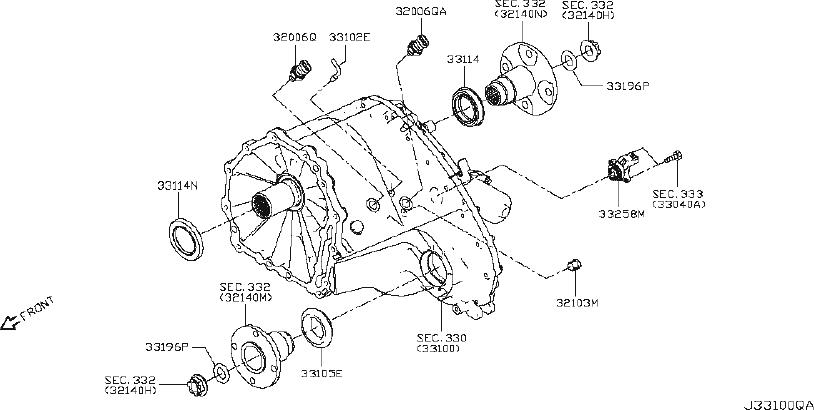 Nissan Titan Transfer Case Output Shaft Seal. LWB, MWB, DIESEL - 33142