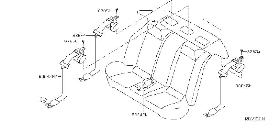 Nissan-Altima-Seat-Belt-(Rear).-Trim,-Interior,-Body-...