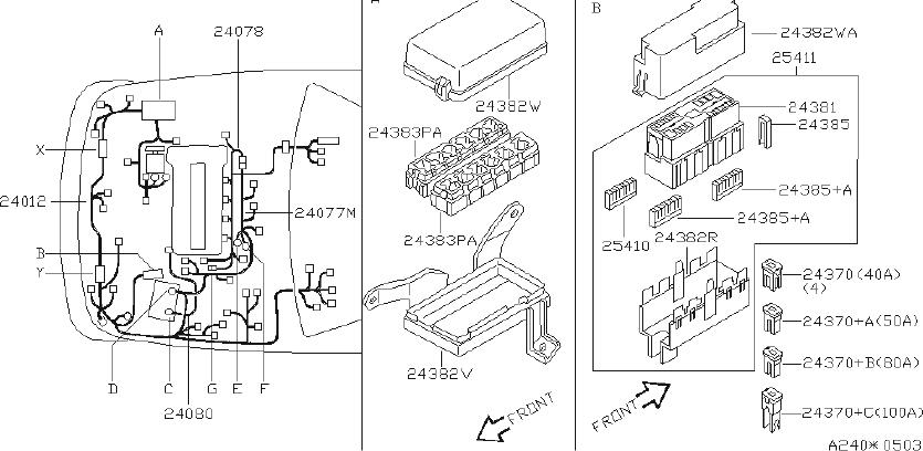 Nissan Altima Harness Engine Room. FITTING, ABS, BODY - 24012-0Z902