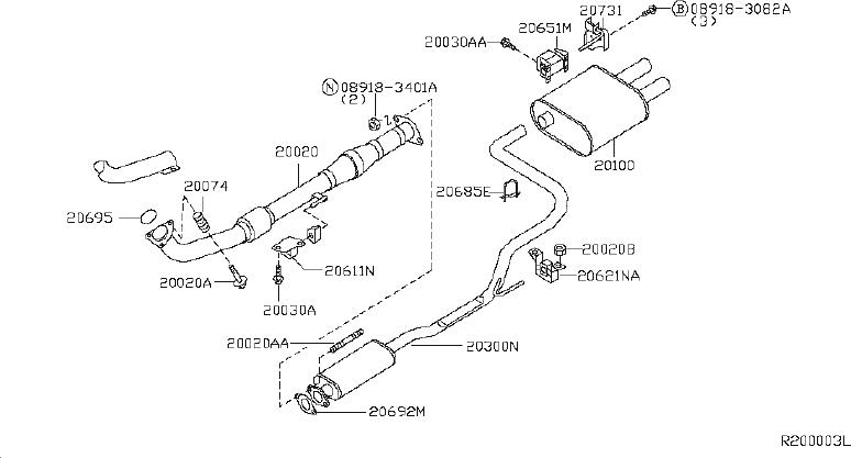 Nissan Altima Exhaust Pipe To Manifold Gasket - 20695-8J010 | NISSAN ...